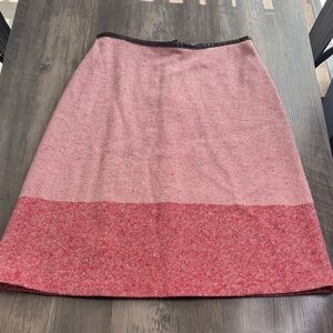 Orla Kiely Vintage Pink and Red Cottagecore A-Line Wool Skirt